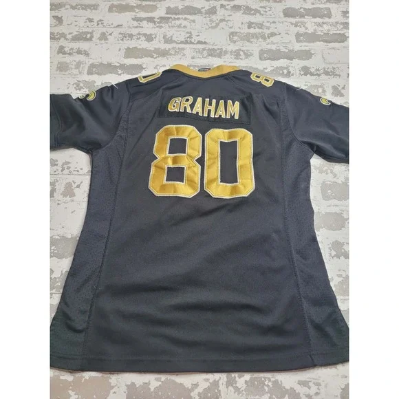 New Orleans Saints Jimmy‎ Graham #80 Youth Jersey 2XL Black Nike On Field - Picture 2 of 5